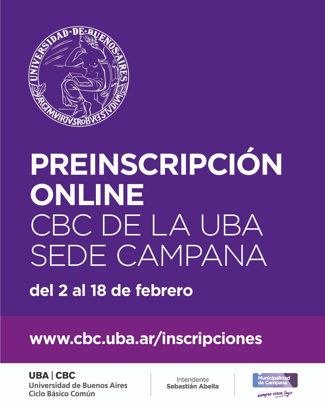 CBC de la UBA en Campana: fechas confirmadas para la inscripción de febrero