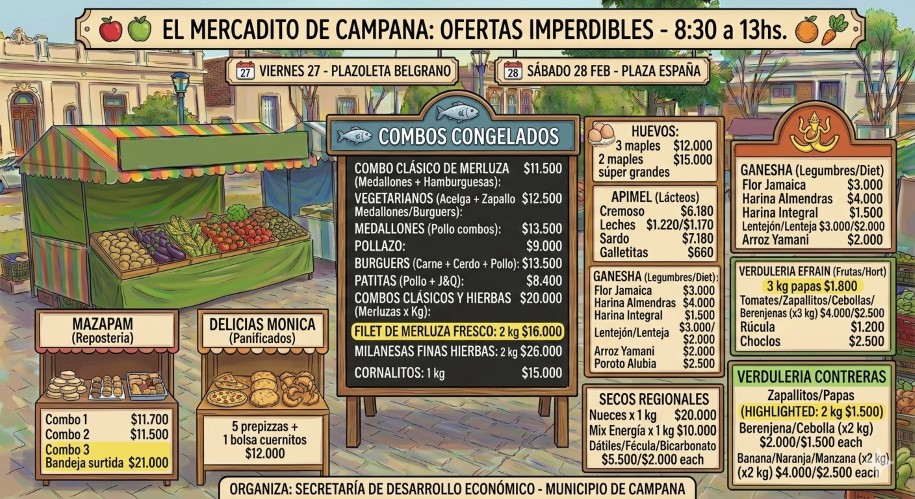 Cronograma de El Mercadito: Plazoleta Belgrano y Plaza España este fin de semana