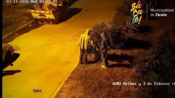 Zárate: cámaras de seguridad captaron a menores forzando un vehículo estacionado