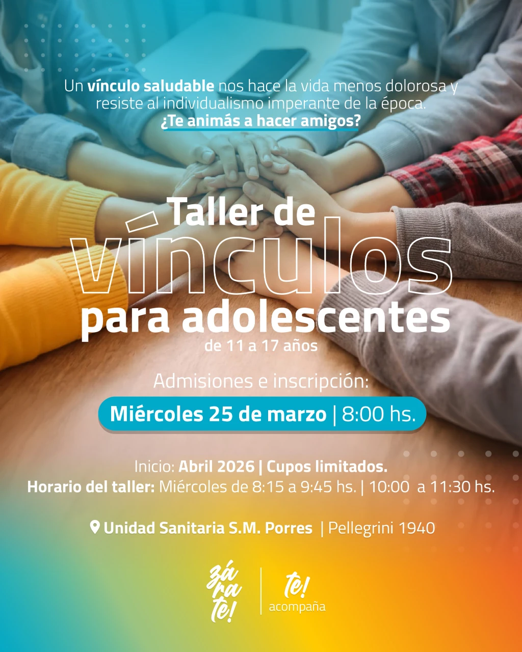 Zárate: cómo inscribirse al taller de vínculos saludables para adolescentes de 11 a 17 años