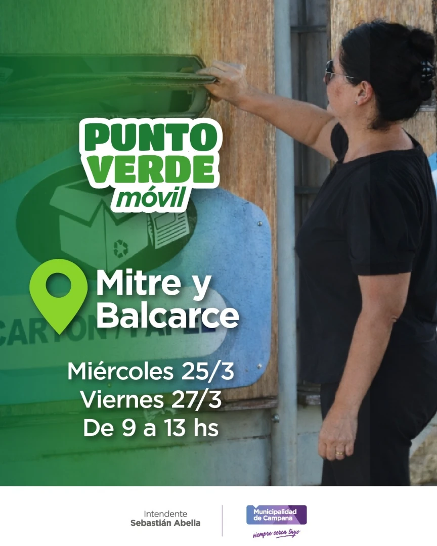 ¿Tenés reciclables? Esta semana el Punto Verde Móvil te espera en Mitre y Balcarce